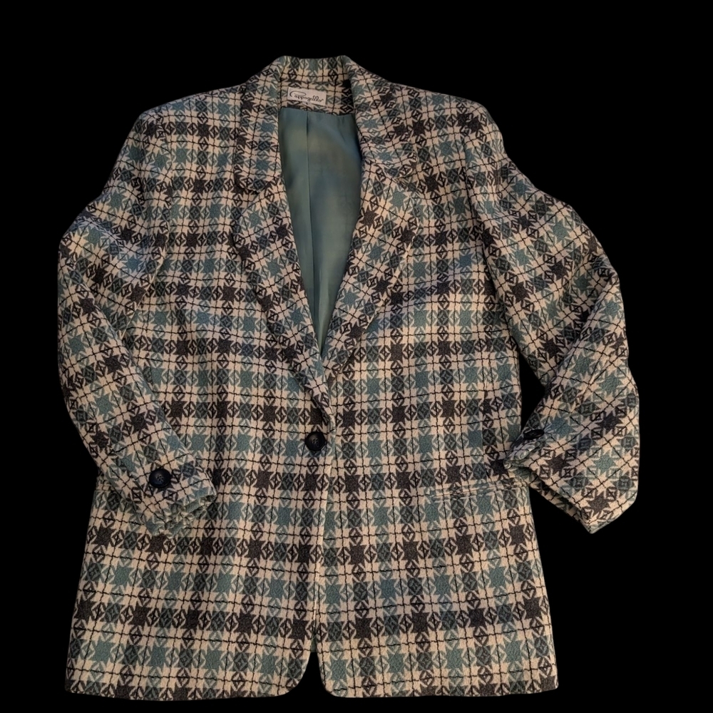 Pappagallo Blue and White Plaid Blazer